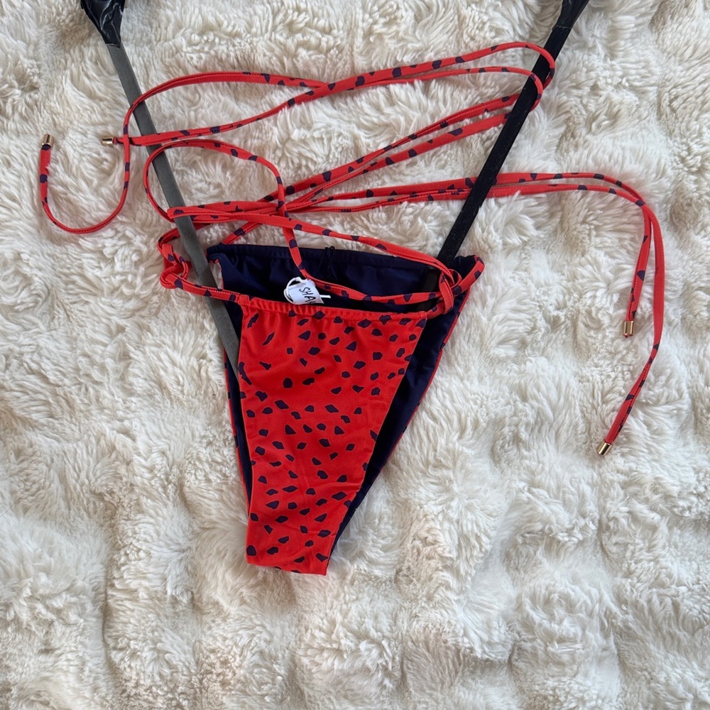 NWT OFUURE Elegant Bikini Bottom women’s orange and blue
